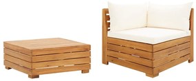 vidaXL 2 pcs conjunto lounge de jardim c/ almofadões acácia maciça