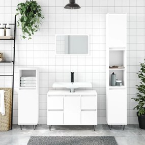 vidaXL Armário de casa de banho 80x33x60 cm derivados madeira branco