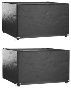 Capas p/ mobília de jardim 2 pcs 8 ilhós 125x125x75 cm quadrado