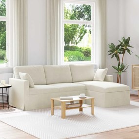 vidaXL Sofá Creme 198 x 134 x 80 cm Veludo