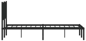 Estrutura de cama com cabeceira 140x200 cm metal preto