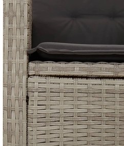 3 pcs conjunto de jantar p/ jardim c/ almofadões cinzento claro