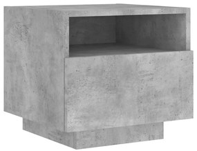 Mesas cabeceira c/ luzes LED 2 pcs 40x39x37 cm cinzento-cimento