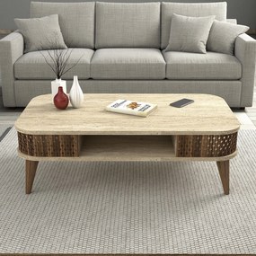 Mesa de Centro Eylul – Travertine – 105x35x60 cm