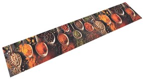 Tapete de cozinha lavável 60x300 cm veludo colheres/especiarias