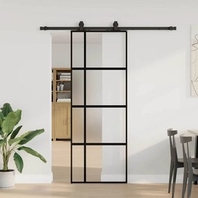 vidaXL Porta deslizante c/ conj. ferragens 76x205 cm vidro temperado