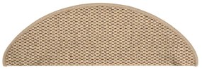 Tapetes escada adesivos aspeto sisal 15pcs 65x21x4cm cor areia