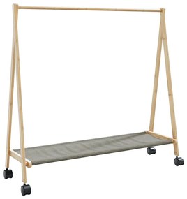 Cabide com prateleiras e rodas 106x34x106,5 cm bambu