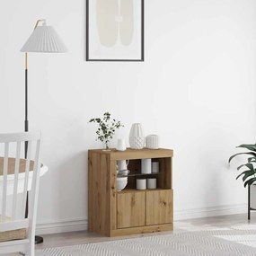 vidaXL Aparador LED Castanho 60,5 x 37 x 67 cm Madeira processada