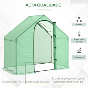Estufa Transparente de Jardim 180x100x168 cm Estufa de Jardim com Port