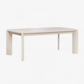 Mesa De Jantar Retangular 200x100 Cm Em Mdf Genebra Tapioca Bege - Sklum