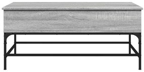Mesa de centro 100x50x45cm derivados madeira/metal cinza sonoma