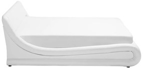 Cama de casal com arrumação em pele sintética branca 160 x 200 cm AVIGNON Beliani