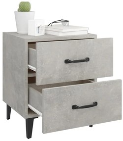 Mesas de cabeceira 2 pcs 40x35x47,5 cm cinzento cimento
