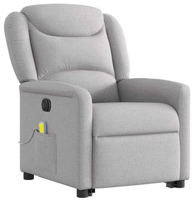 Poltrona elétrica elevatória massagens tecido cinzento-nublado