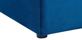 Cama de casal com arrumação em veludo azul marinho 140 x 200 cm NOYERS Beliani