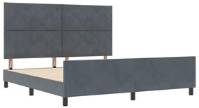 Estrutura de Cama vidaXL Cinza Escuro 180x200 cm Veludo