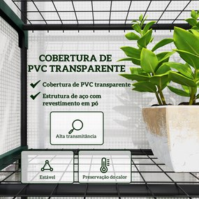 Estufa de Jardim Vertical 69x49x193 cm com 5 Prateleiras Estufa para P