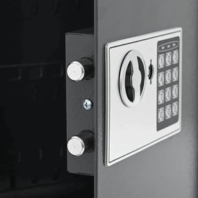 Cofre com Teclado Cinza Escuro Aço, Cromo Médio Fechaduras