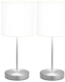 Candeeiros de secretária ativados por toque 2 pcs branco E14