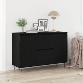 Buffet vidaXL Madeira de Carvalho Preto 101,5x35x70 cm
