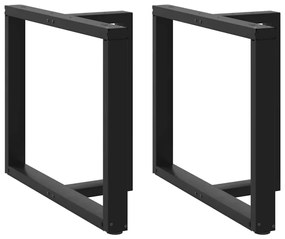 vidaXL Pés de mesa de jantar em forma de T, 2 peças, preto, 90x35x(72-73) cm, aço