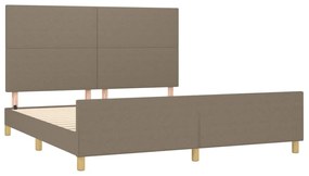 Cama sem colchão 160x200 cm tecido castanho-acinzentado