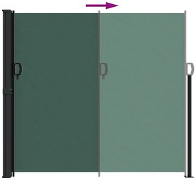 Toldo lateral retrátil 180x500 cm verde-escuro