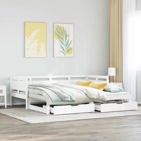 vidaXL Sofá-cama com gavetão e gavetas sem colchão 80x200 cm branco