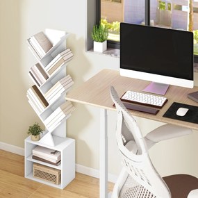 Estante em forma de árvore 20,3 x 38 x 123,2 cm Branco