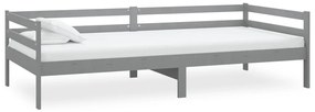 Sofá-cama com colchão 90x200 cm pinho maciço cinzento