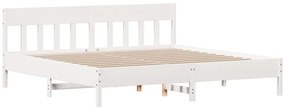 Cama sem colchão 180x200 cm madeira de pinho maciça branco
