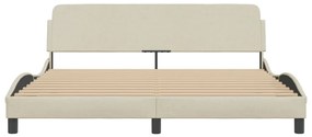 Estrutura de cama sem colchão 180x200 cm tecido cor creme