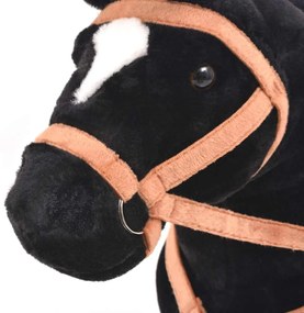 Cavalo de peluche de montar preto