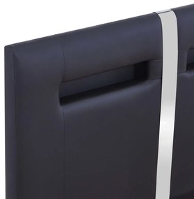 Estrutura de cama c/ LEDs 90x200 cm couro artificial preto
