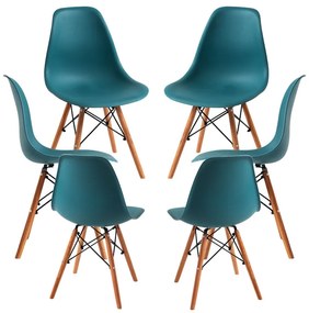 Pack 6 Cadeiras Tower Pro - Verde-azulado