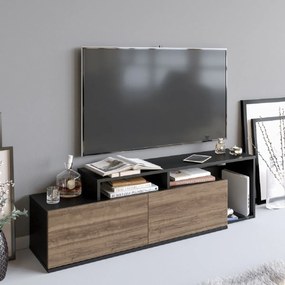 Móvel TV Nexera – Preto e Nogueira – 149,8 x 42,9 x 35,3 cm