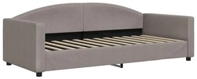 Sofá-cama com colchão 90x200 cm tecido cinzento-acastanhado