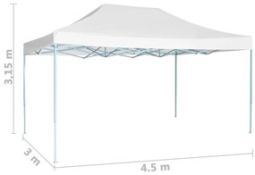 Tenda para festas dobrável 3x4,5 m branco