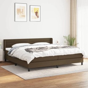vidaXL Cama com molas/colchão 200x200 cm tecido castanho-escuro