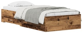 Cama vidaXL Madeira Velha 100x200 cm Madeira Ingenierada