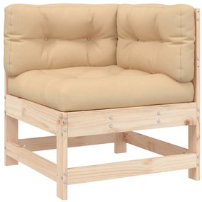 7 pcs conjunto lounge jardim c/ almofadões madeira maciça