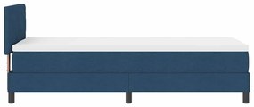 Cama Box Spring com Colchão e LED Azul 80x200 cm Tecido