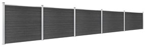 Conjunto painel de cerca 872x146 cm WPC cinzento