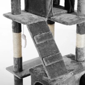 Arranhador de árvore para gatos de cor Madeira cinza Pelúcia 50x50x170cm