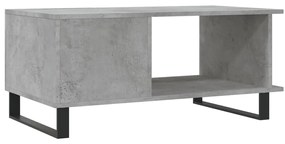 Mesa de centro 90x50x40 madeira processada cinza cimento