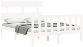 Cama sem colchão 120x200 cm madeira de pinho maciça branco