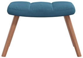 Cadeira de descanso com banco veludo azul