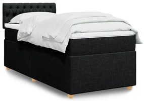 Cama box spring com colchão solteiro tecido preto