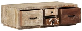 vidaXL Mesa de centro madeira de mangueira maciça 90x60x30 cm